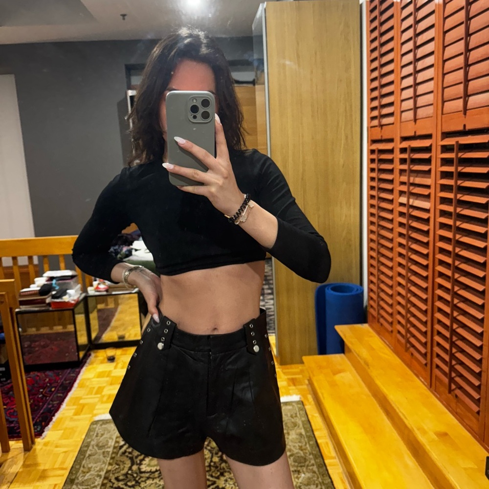 The Kooples Black High Waist Shorts